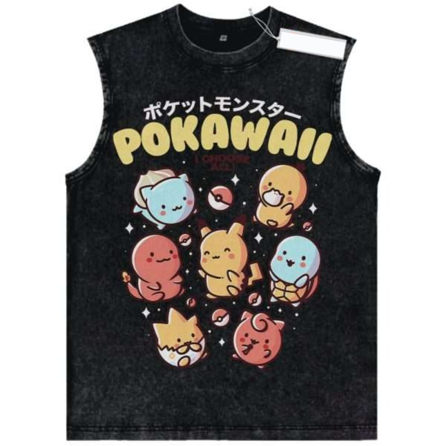 Pokeball Cosplay Prop - Vintage Washed Pokemon Tank Top Men