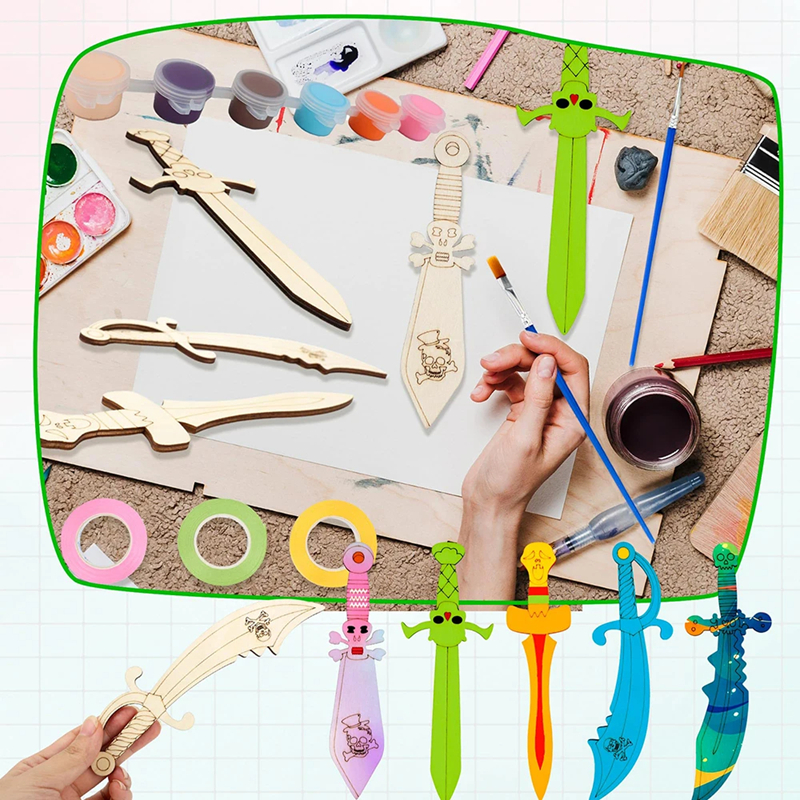 Wooden DIY Drawing Pirate Wood - Cosplay Prop Paint reseña y precio