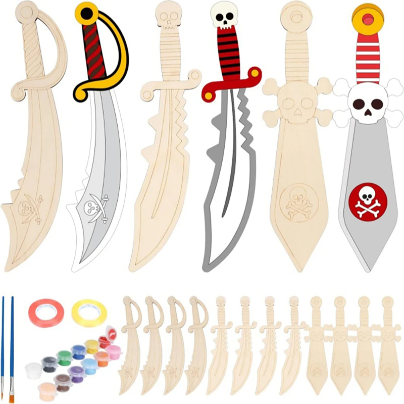 Wooden DIY Drawing Pirate Wood - Cosplay Prop Paint reseña y precio