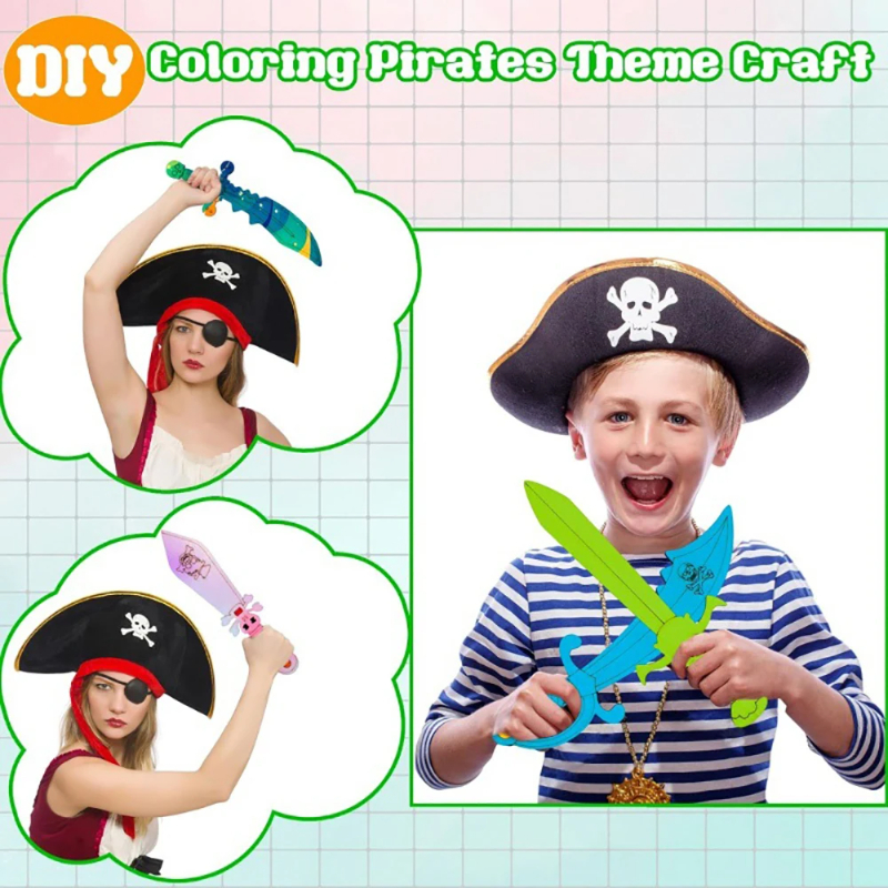 16pcs Kids Wooden Pirate Theme - Cosplay Prop Paint reseña y precio
