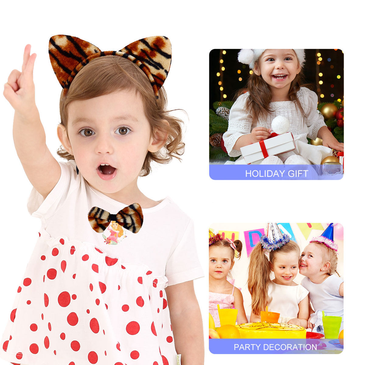 2Set Animal Ear Headband Bow T - Cosplay Material For Prop reseña y precio